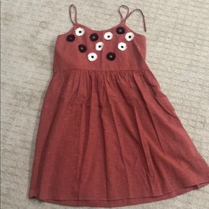 Madewell Rust Red Floral Appliqué Mini Dress